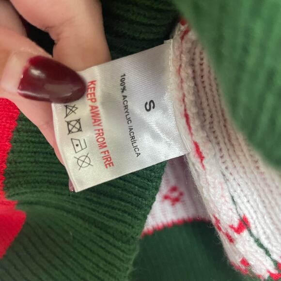 Rugrats Nickelodeon Funny Christmas Sweater Green Red Chucky Size Small - Picture 4 of 5